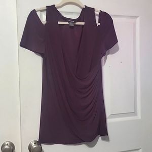 Torrid size 1 purple cold shoulder wrap top